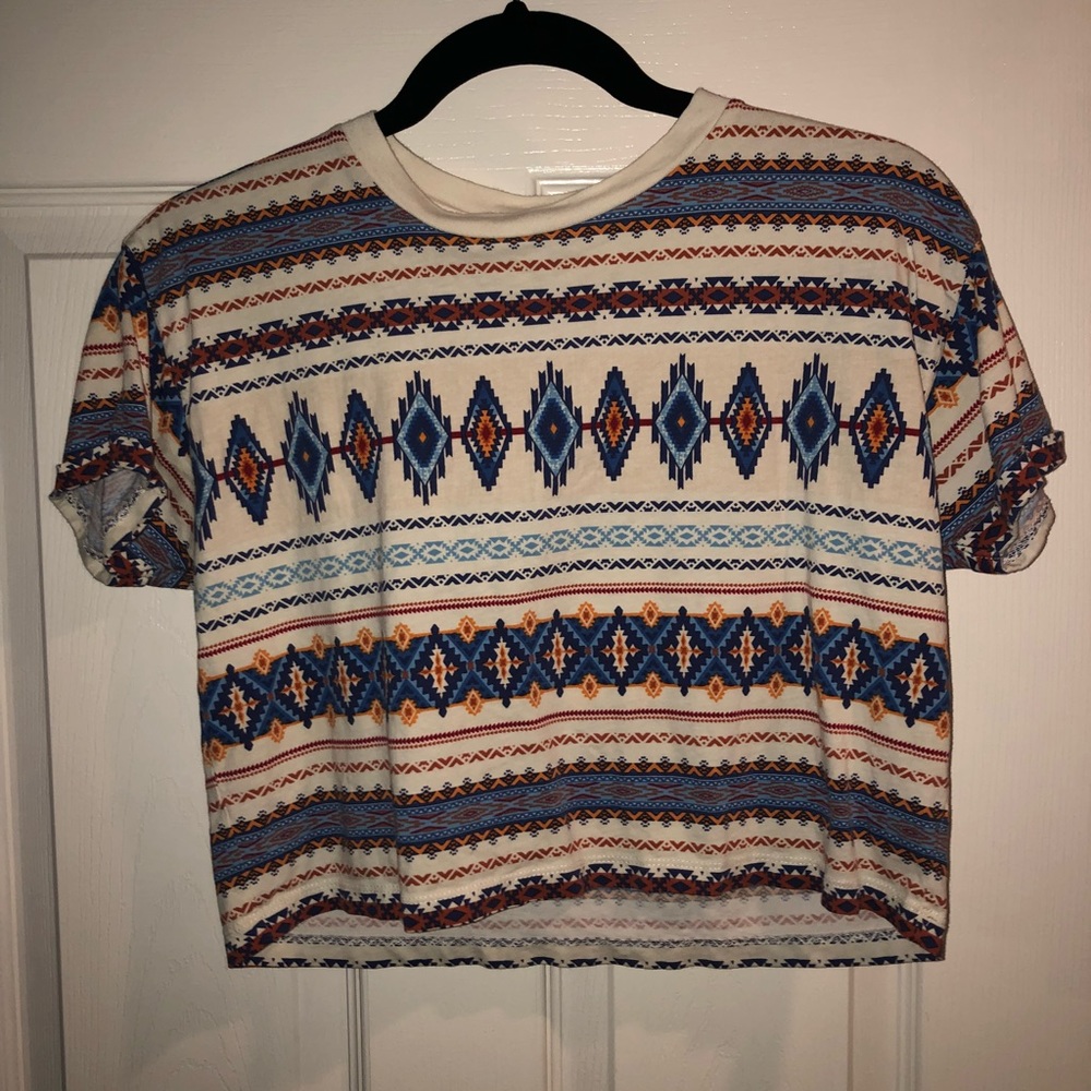 aztec print crop top